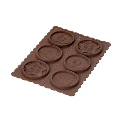 SILIKOMART Kit Biscuit Chocolat Rond Noël Ø 5,7 cm (x6)* Moules À Chocolat|Moule Silicone