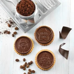 SILIKOMART Kit Biscuit Chocolat Rond Noël Ø 5,7 cm (x6)* Moules À Chocolat|Moule Silicone