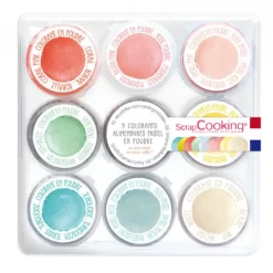SCRAPCOOKING Kit colorant alimentaire pastel en poudre 15.8 g (x9)* Colorants Alimentaires