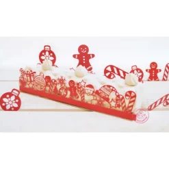 SCRAPCOOKING Kit Déco Bûche de Noël Rouge* Décoration Gâteau
