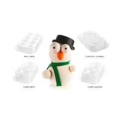 SILIKOMART Kit Moules Chocolat Bonhomme de Neige en PVC 18,1 cm x H 21,2 cm (x4) Professional* Moules À Chocolat
