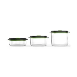 FOODSAVER Lot 3 Boîtes Alimentaires Sous Vide Fraîcheur & Marinade 0.7L + 1.2L + 1.8L* Machine Sous Vide|Conservation