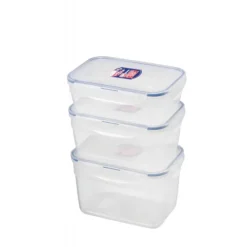 LOCK AND LOCK Lot 3 Boîtes de Conservation Rectangulaires* Conservation