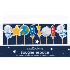 SCRAPCOOKING Lot de 8 bougies « Espace »* Décoration Gâteau