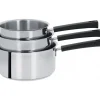 CRISTEL Lot de 3 Casseroles inox à Poignée Noire Mutine Fixe* Batterie De Cuisine|Casseroles