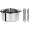 CRISTEL Lot de 4 Casseroles inox avec 2 Poignées Taupe Mutine Amovibles* Casseroles