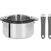 CRISTEL Lot de 4 Casseroles inox avec 2 Poignées Grises Mutine Amovibles* Casseroles