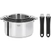 CRISTEL Lot de 4 Casseroles inox Casteline avec 2 Poignées Mutine Amovibles* Casseroles