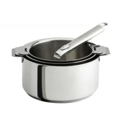 CRISTEL Lot de 3 Casseroles inox Mutine Amovible avec Poignée Zenith* Batterie De Cuisine|Casseroles