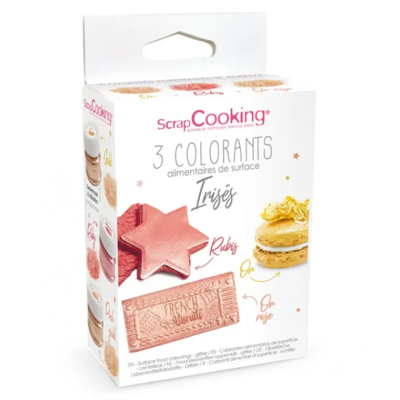 SCRAPCOOKING Lot de 3 Colorants Alimentaires de Surface Irisés* Colorants Alimentaires