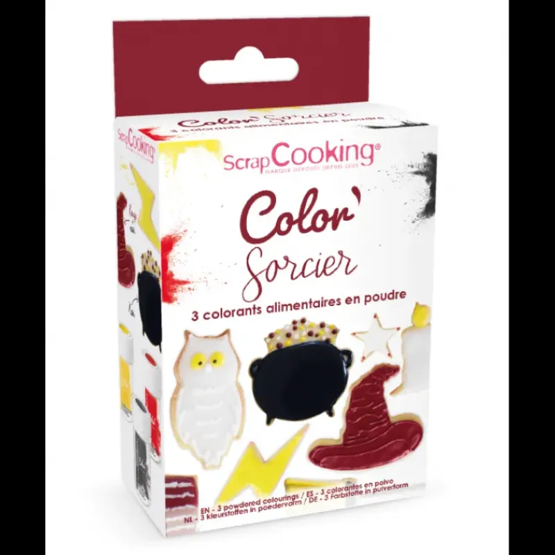 SCRAPCOOKING Lot de 3 Colorants Alimentaires d'Origine Naturelle Jaune, Rouge, Noir* Colorants Alimentaires