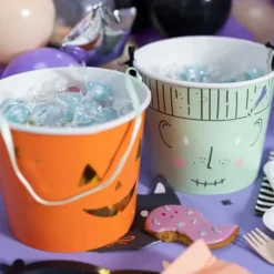FUNCAKES Lot de Seaux à Friandises Halloween Partydeco (x2)* Vaisselle|Emballage Alimentaire
