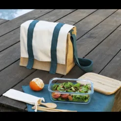 PEBBLY Lunch Bag à Bandoulière avec Set de Table* Sac En Tissu