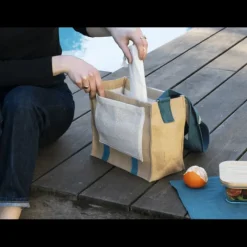 PEBBLY Lunch Bag à Bandoulière avec Set de Table* Sac En Tissu