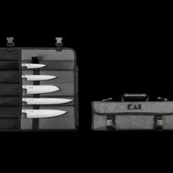 KAI Mallette 5 Couteaux de Cuisine Japonais Wasabi Black* Couteau De Chef|Couteau Santoku