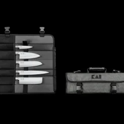 KAI Mallette 5 Couteaux Japonais Wasabi Black* Couteau À Poisson|Couteau Santoku