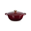LE CREUSET Marmite en Fonte 26 cm Garnet Bouton Doré Signature* Marmites