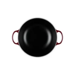 LE CREUSET Marmite en Fonte 26 cm Garnet Bouton Doré Signature* Marmites