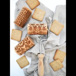 SCRAPCOOKING Mini Rouleau à Pâtisserie Empreinte Noël Interchangeable 7 cm (x3)* Ustensiles Pâtisserie