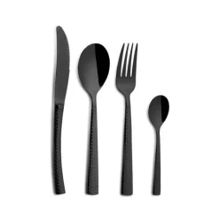 COMAS Ménagère 24 pièces HIDRAULIC BLACK Inox 18% 3 mm* Couverts