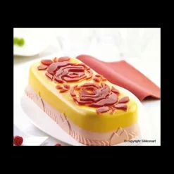 MALLARD FERRIERE Moule à Cake Silicone avec Roses 300x145mm* Moule Silicone
