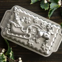 NORDIC WARE Moule à Cake Traineau du Père-Noël Silver* Moule Anti-adhésif|Moules À Gâteaux