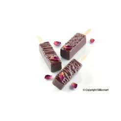 SILIKOMART Moule à glace silicone 10 barres rectangles avec bâtonnets* Moule Silicone