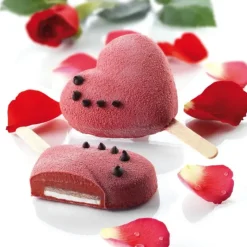 SILIKOMART Moule à Glace Silicone 2 Mini Coeur avec bâtonnets* Moule Silicone