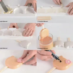 SILIKOMART Moule à glace silicone Chat 8 empreintes avec bâtonnets* Moule Silicone