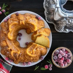 NORDIC WARE Moule à Gâteau Bundt Couronne de Noël Silver* Moule Anti-adhésif|Moules À Gâteaux