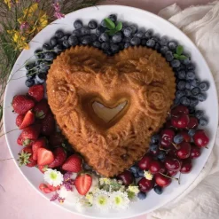 NORDIC WARE Moule à Gâteau Bundt Cœur Floral Toffee* Moule Anti-adhésif|Moules À Gâteaux