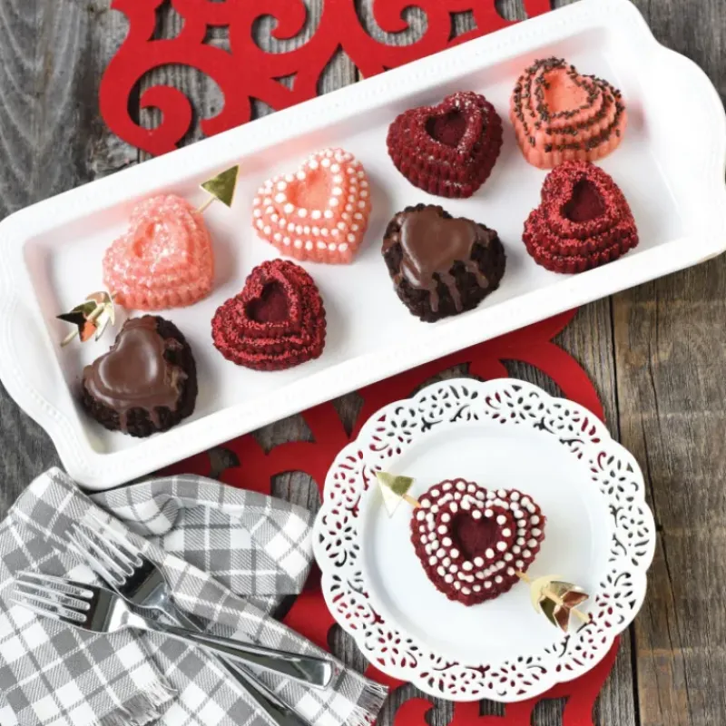 NORDIC WARE Moule à Gâteaux Cœurs à Étages (x6) Toffee* Moule Anti-adhésif|Moules À Gâteaux