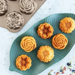 NORDIC WARE Moule à Gâteaux Fleurs (x6) Toffee* Moule Anti-adhésif|Moules À Gâteaux