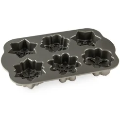 NORDIC WARE Moule à Gâteaux Flocons de Neige (x6) Silver* Moule Anti-adhésif|Moules À Gâteaux