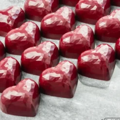 CHOCOLATE WORLD Moule Chocolat Cœur à Facettes 3,6 x 2,9 cm (x21)* Moules À Chocolat