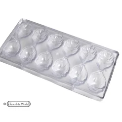 CHOCOLATE WORLD Moule Chocolat Rose Ouverte 12 Cavités* Moules À Chocolat