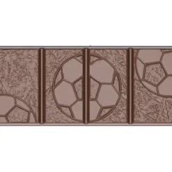 CHOCOLATE WORLD Moule Chocolat Tablette Football 11,4 x 5 cm x H 0,95 cm (x4)* Moules À Chocolat
