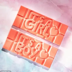 CHOCOLATE WORLD Moule Chocolat Tablette Gender Reveal (x4)* Moules À Chocolat