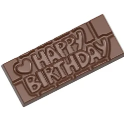 CHOCOLATE WORLD Moule Chocolat Tablette Happy Birthday (x4)* Moules À Chocolat