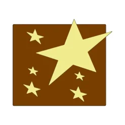 MALLARD FERRIERE Moule Embout de bûche Carré Etoiles 85 x 74 mm Mallard Ferrière* Moules À Chocolat|Moules À Gâteaux