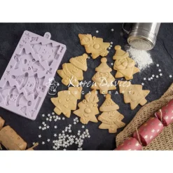 KAREN DAVIES Moule en Silicone 4 Personnages Sapin de Noël* Moule Silicone