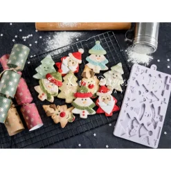 KAREN DAVIES Moule en Silicone 4 Personnages Sapin de Noël* Moule Silicone