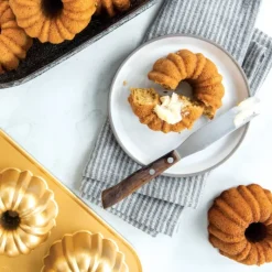 NORDIC WARE Moule Mini Bundt Anniversaire (x6) Gold* Moule Anti-adhésif|Moules À Gâteaux