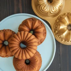 NORDIC WARE Moule Mini Bundt Assortis (x4) Gold* Moule Anti-adhésif|Moules À Gâteaux