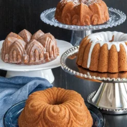 NORDIC WARE Moule Mini Bundt Assortis (x4) Gold* Moule Anti-adhésif|Moules À Gâteaux