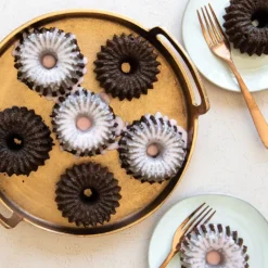 NORDIC WARE Moule Mini Bundt Brilliance (x6) Gold* Moule Anti-adhésif|Moules À Gâteaux