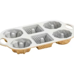 NORDIC WARE Moule Mini Bundt Geo (x6) Gold* Moule Anti-adhésif|Moules À Gâteaux
