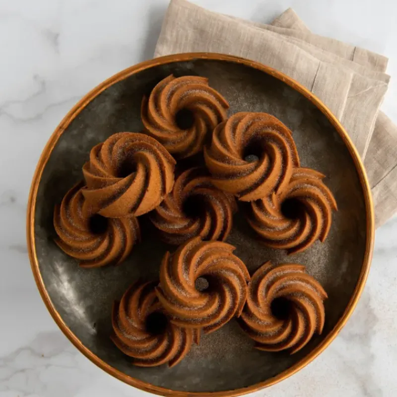 NORDIC WARE Moule Mini Bundt Héritage (x6) Gold* Moule Anti-adhésif|Moules À Gâteaux