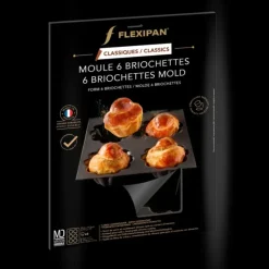 FLEXIPAN DEMARLE Moule Silicone 6 Briochettes Ø 8 cm* Moule Anti-adhésif|Moule Silicone