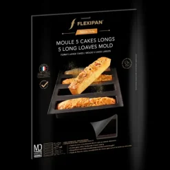 FLEXIPAN DEMARLE Moule Silicone 5 Cakes Longs 23 x 4,5 cm* Moule Anti-adhésif|Moule Silicone